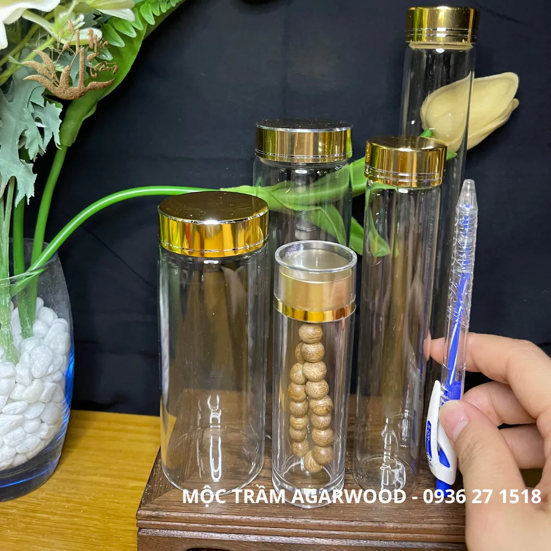 [Multiple Sizes] Luxury Glass Container for Bracelets, Oud Beads, Feng Shui Stones, Cordyceps, Saffron &amp; Herbal Products